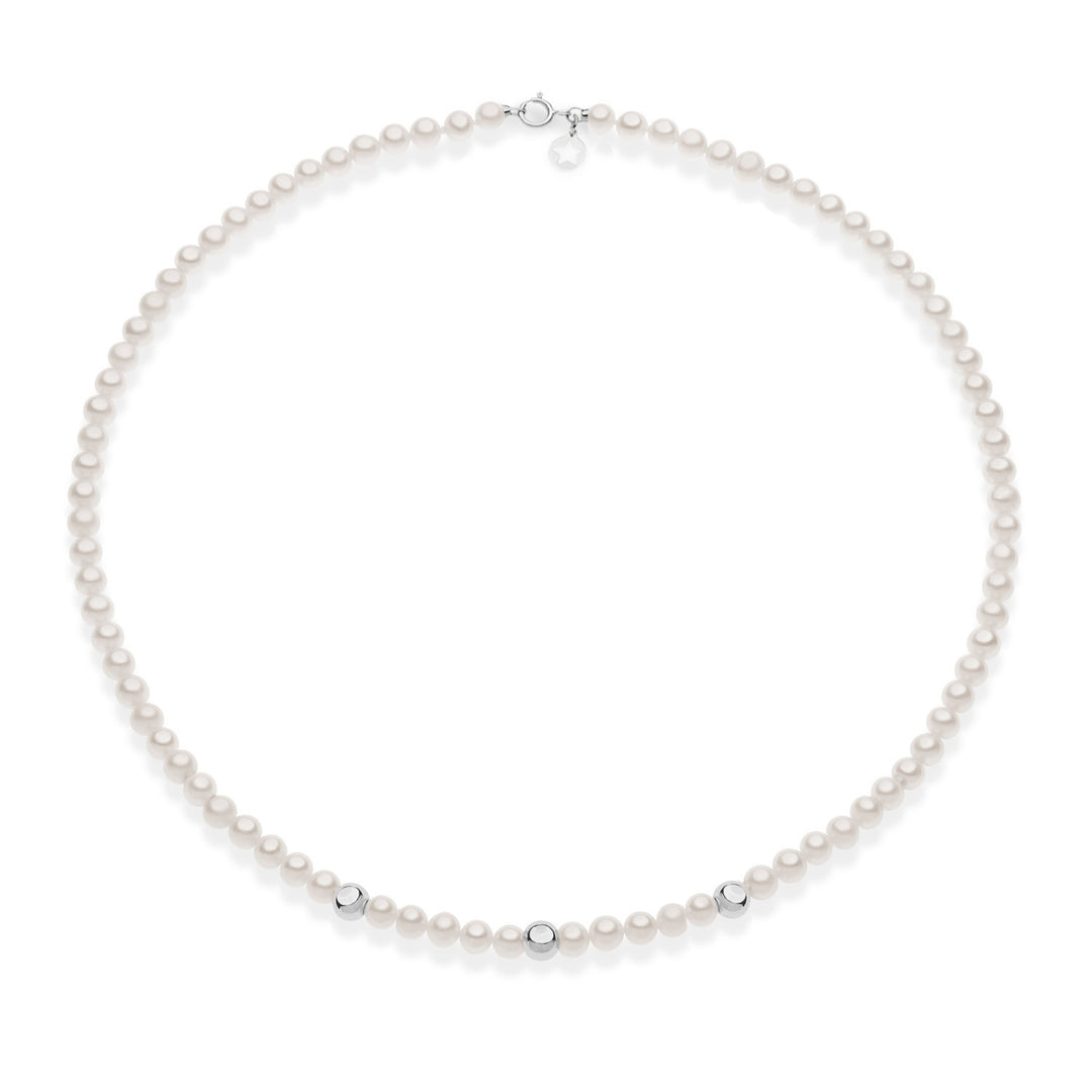 Comete Choker av perler og kuler i 375‰ hvitt gull KFWQ265B