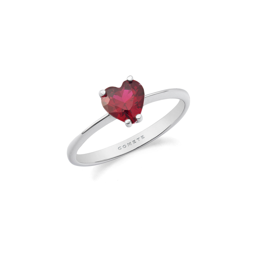 Comete Ring 750‰ guld og rubin hjerte ANB2690