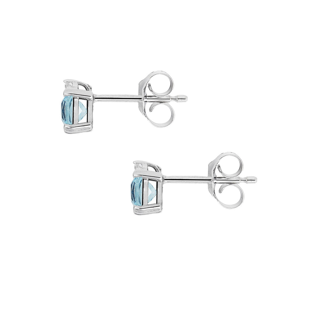 Pendientes Comete de oro blanco con diamantes y aguamarina carrè ORQ276