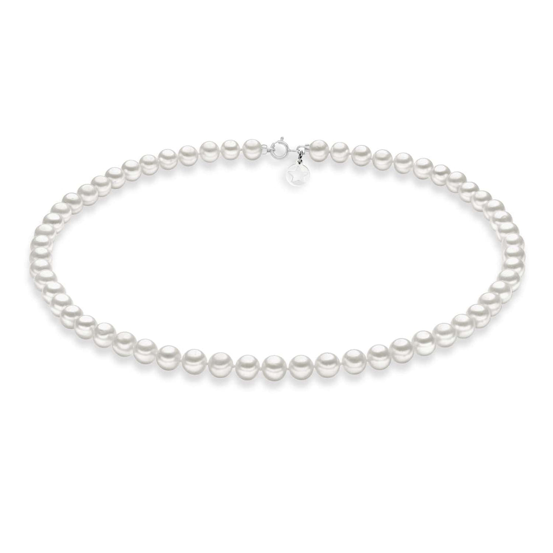 Comete Girocollo in Oro bianco 375‰, Perle coltivate e Charm Stella in Argento KFWQ104AM50