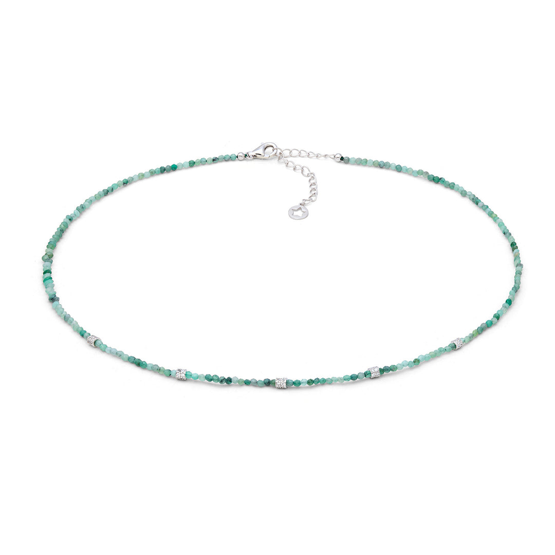 Comete Girocollo in argento 925‰ con smeraldo e zirconi GLA295