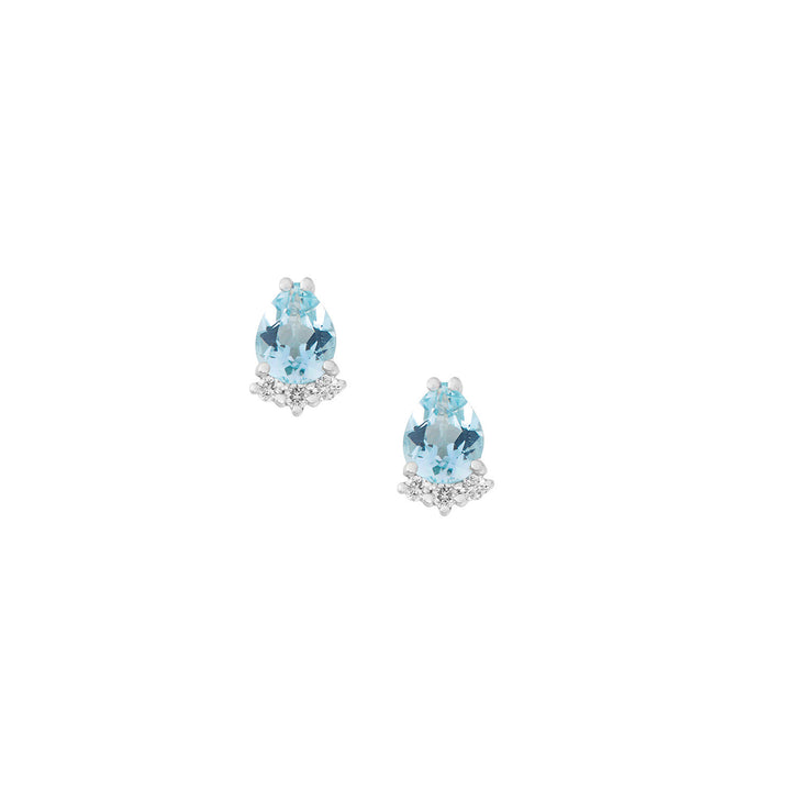Comete øredobber i 750‰ gull, diamanter og Aquamarine drop ORQ280