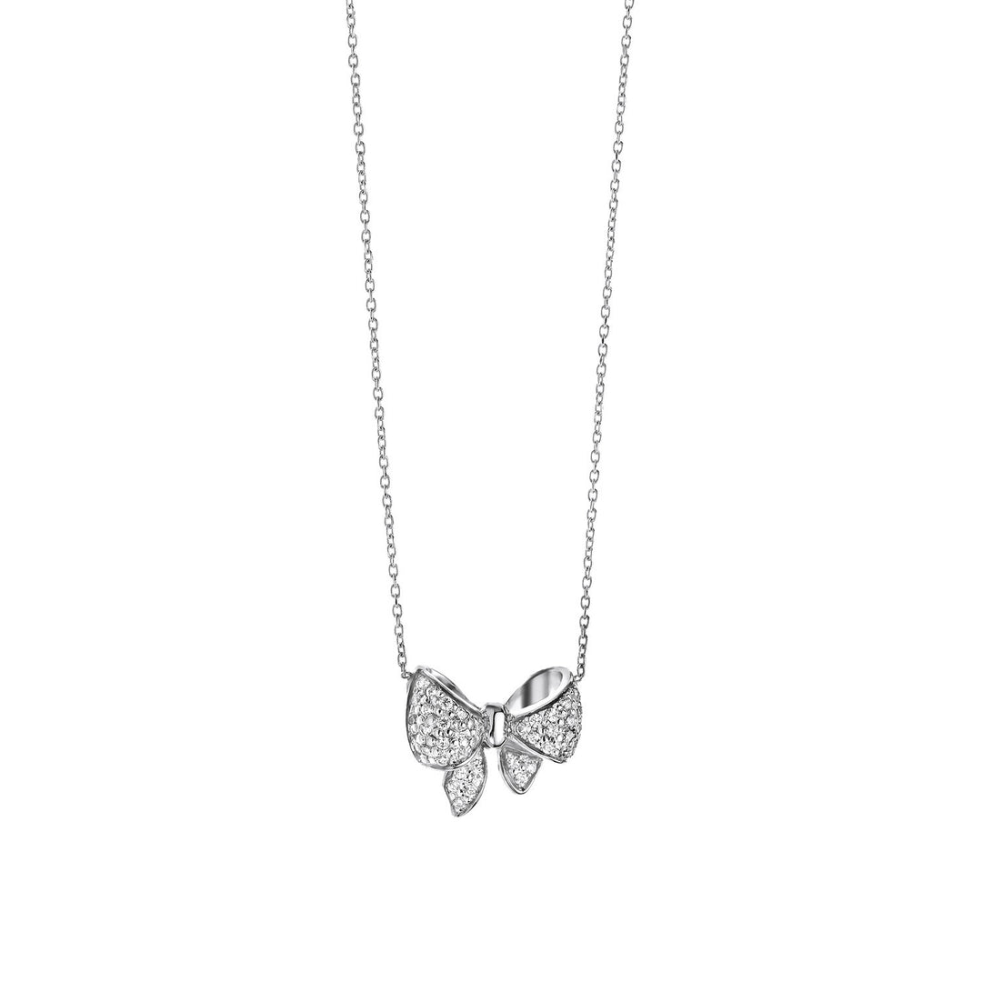 Collar Comete en oro blanco Lazo con Diamantes GLB793