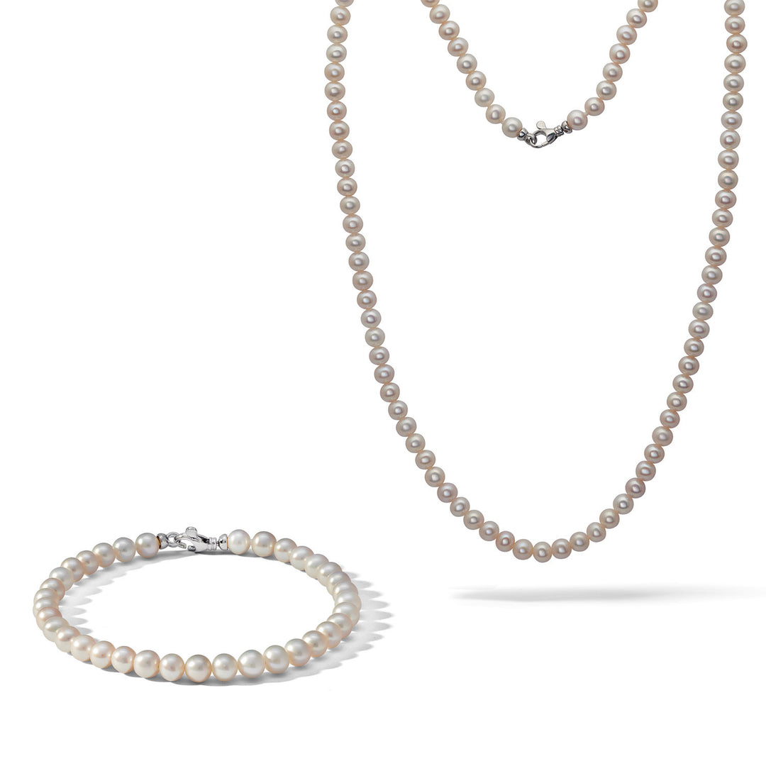 Collar y Pulsera Comete en Plata con Perlas Cultivadas KIT743M451179