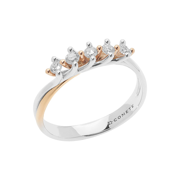 Sortija Comete en oro rosa y blanco con diamantes ANB2660