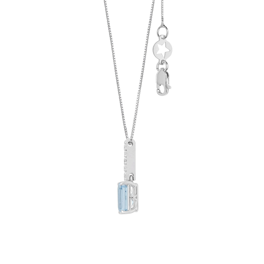 Comete Octagonal Aquamarine-kjede i gull og diamanter GLQ318