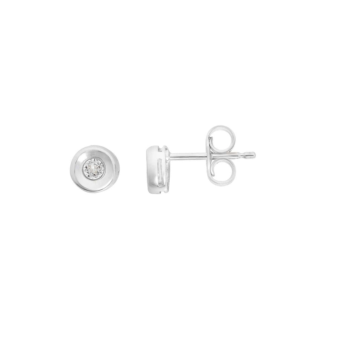 Comete Round earrings in 375‰ white gold with white diamonds KORK1003