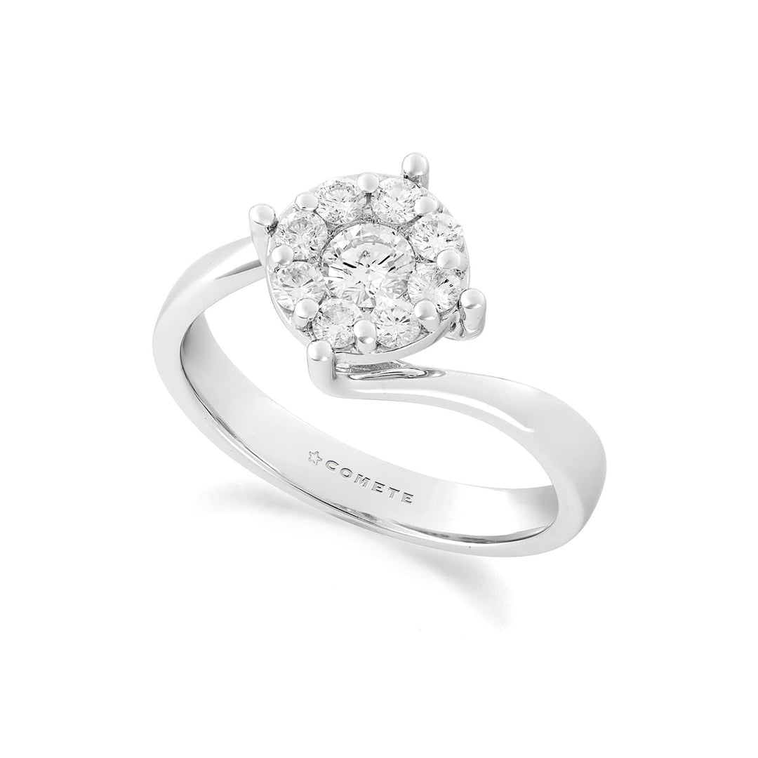 Comete-ring in 750‰ witgoud en witte diamanten ANB2759
