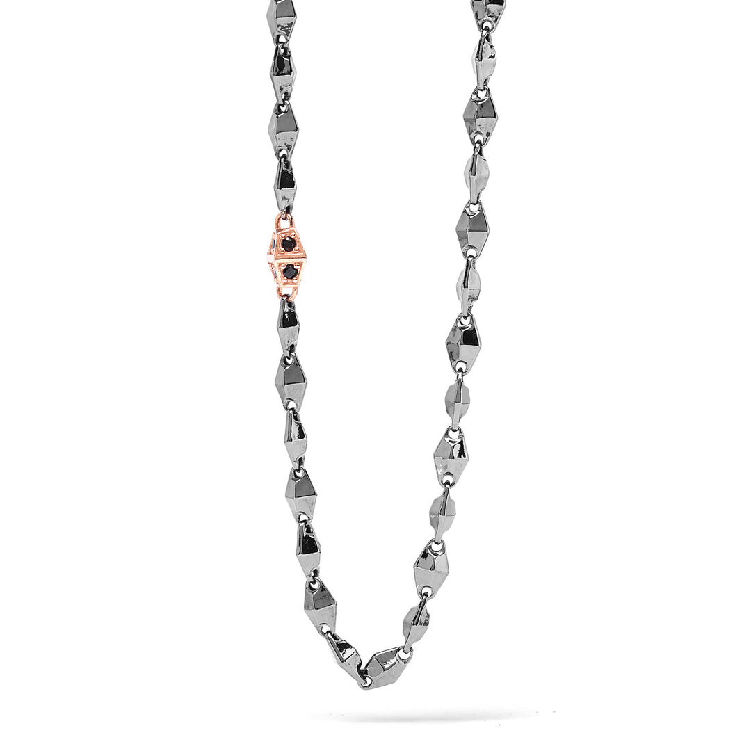 Comete Collana in Argento rosè e brunito con zirconi UGL699