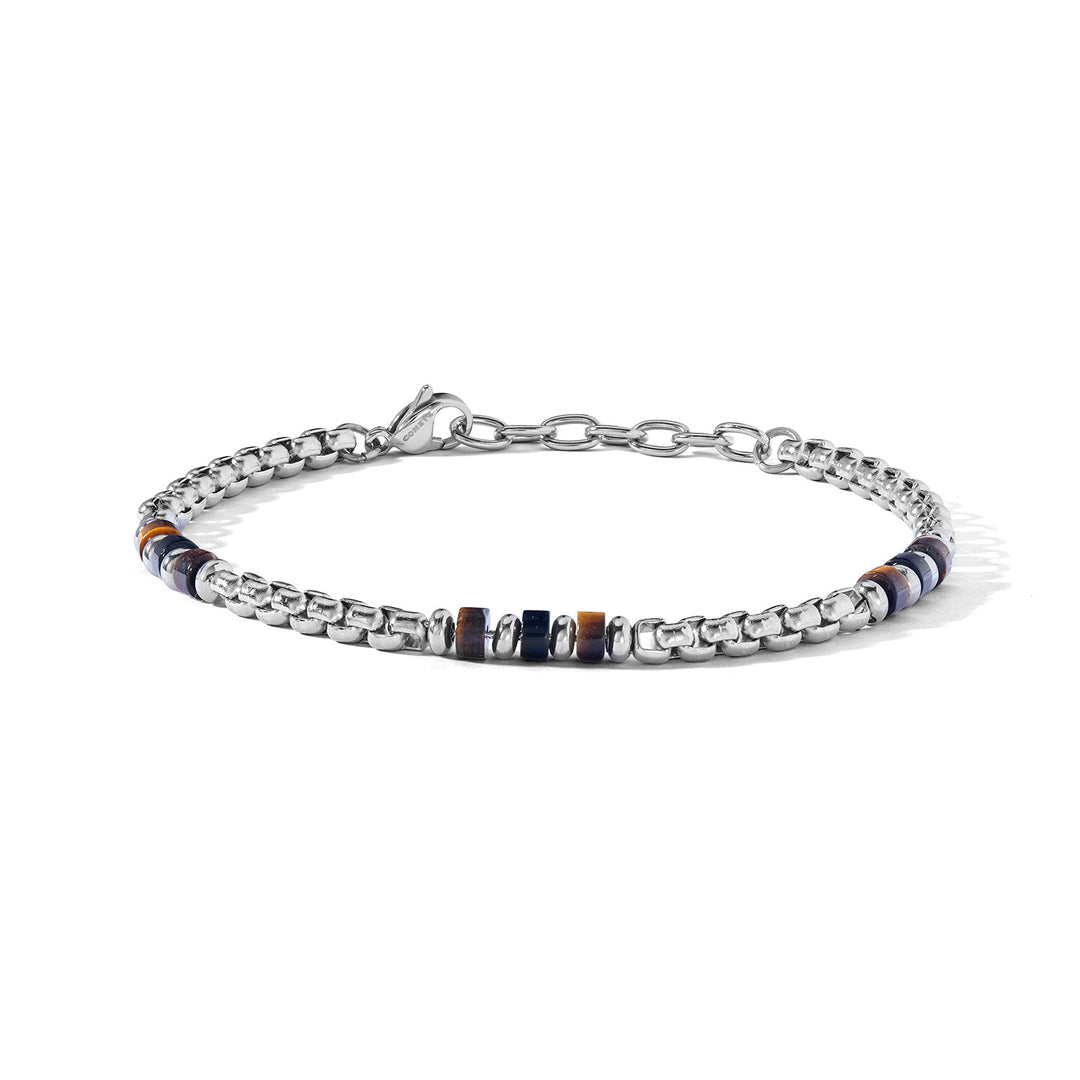 Comete armbånd i stål, tigerøye og svart onyx UBR1270