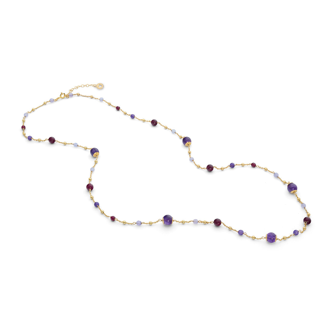 Comete Collana Argento 925‰ con Ametista, Agata e Giada colorate GLA269