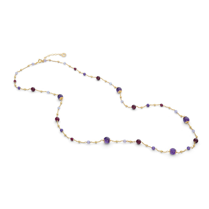 Comete Collana Argento 925‰ con Ametista, Agata e Giada colorate GLA269