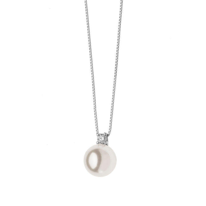 Comete Halskette Light Point Akoya-Perle in Gold und Diamant GLP539