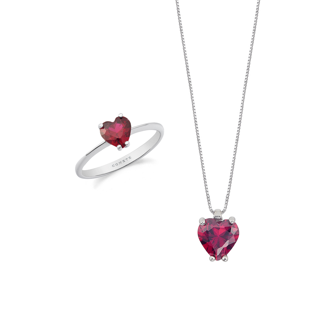 Comete Halsband och ring i 750‰ guld och hjärtruby KIT16602690