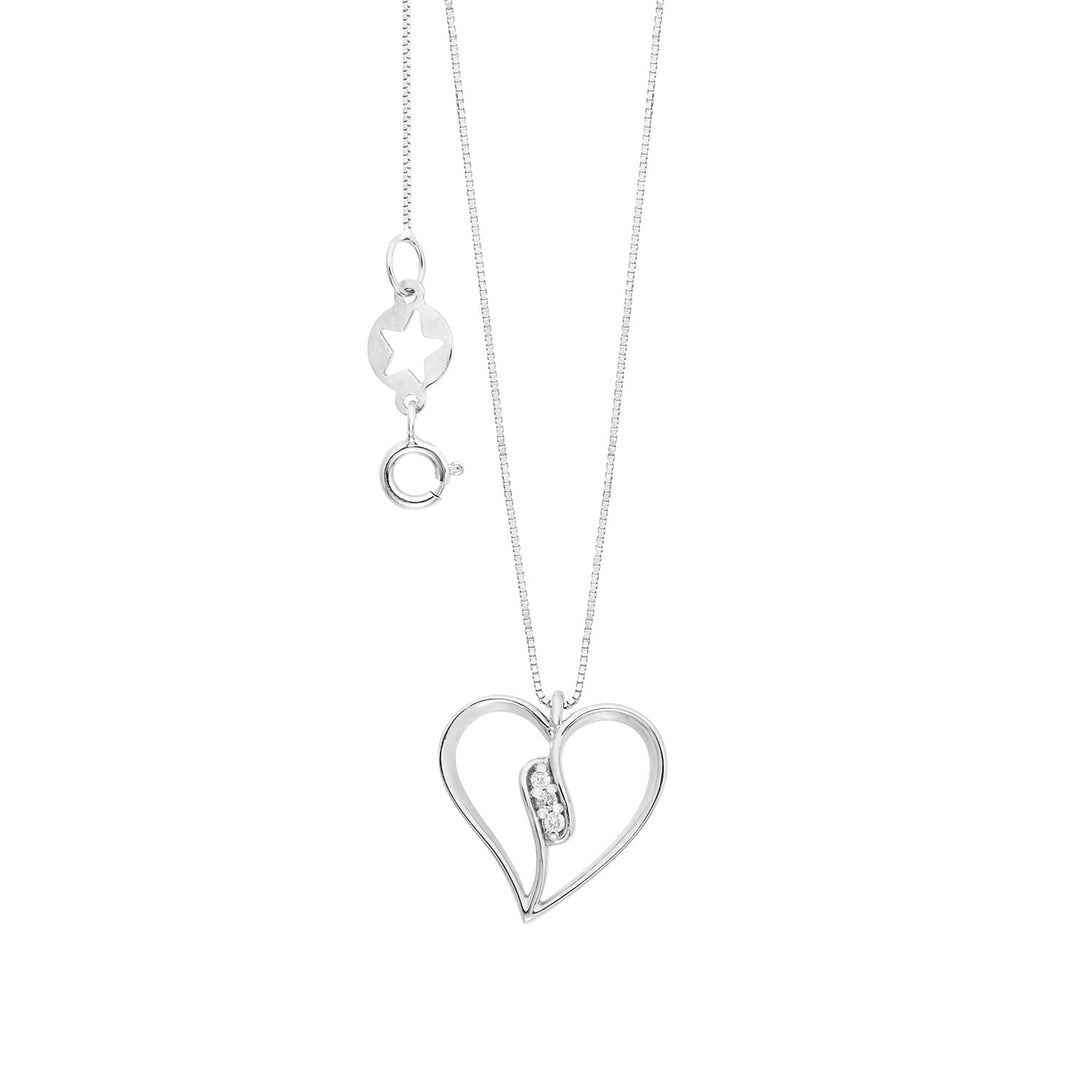 Collar Comete Heart en oro blanco 750 ‰ con diamantes blancos GLB1703