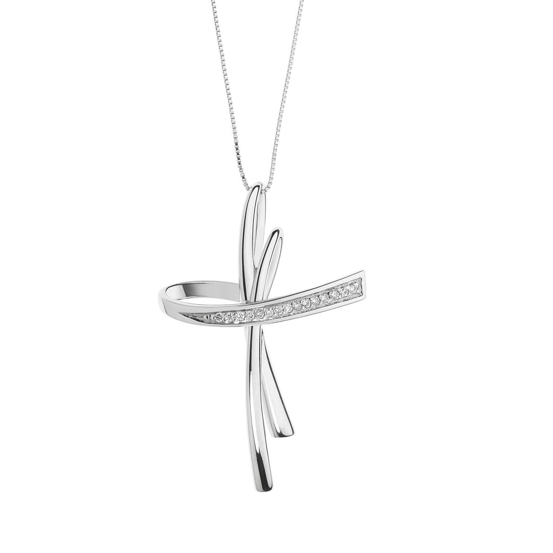 Comete Girocollo croce in Oro e Diamanti GLB1195