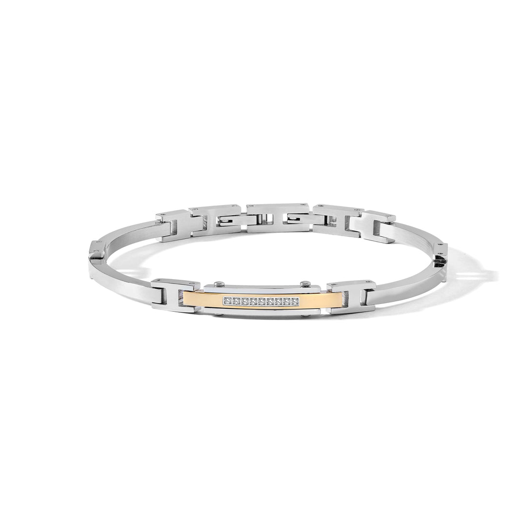 Comete-armband van staal, gele PVD en witte diamanten UBR1286