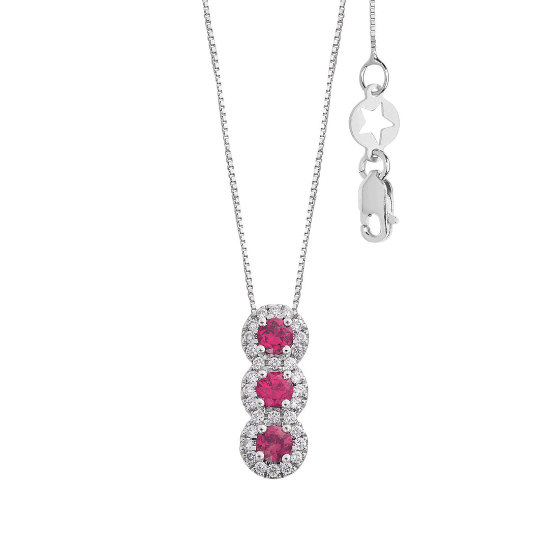 Comete Collana Trilogy con Rubini in Oro e Diamanti bianchi GLB1695