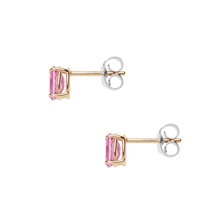 Comete øredobber i rosa gull med Oval Pink Topaz ORB 1094