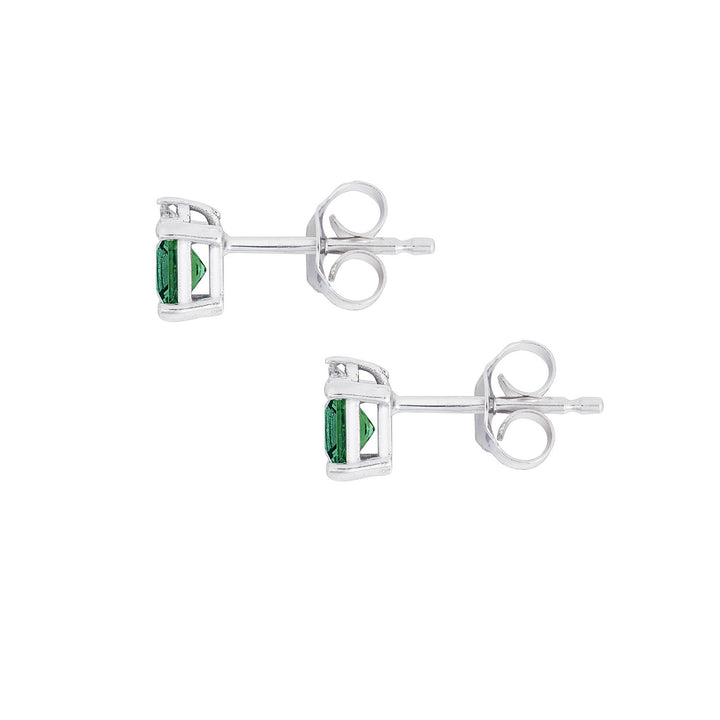 Pendientes Comete en oro blanco, diamantes y esmeralda carrè ORB1125
