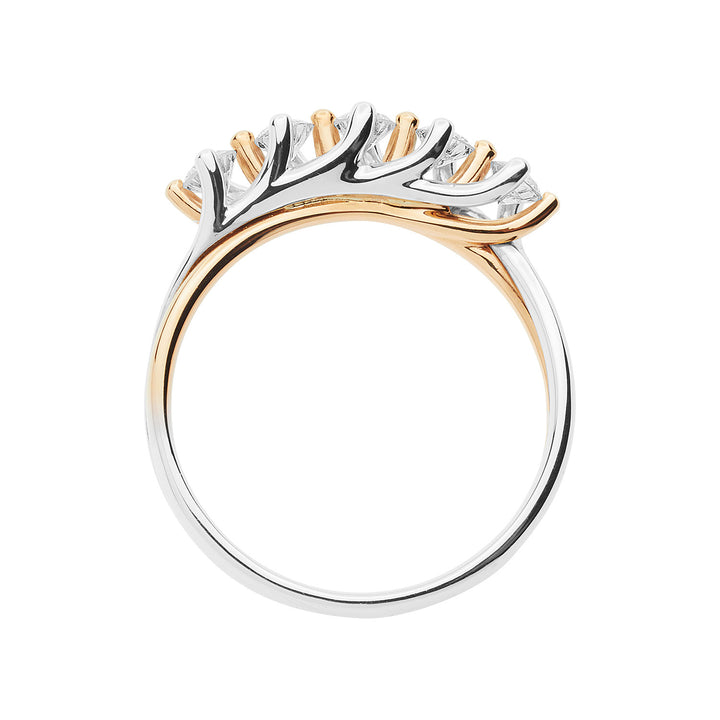 Sortija Comete en oro rosa y blanco con diamantes ANB2660