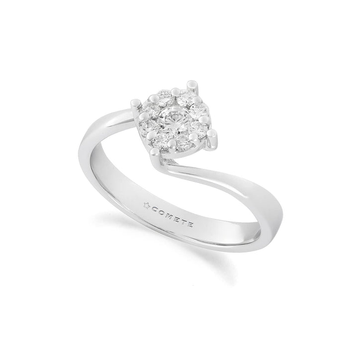 Comete-ring in 750‰ witgoud en witte diamanten ANB2759