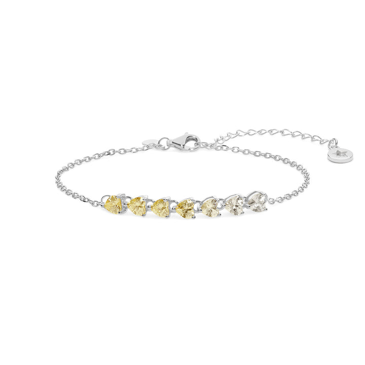 Náramek Comete Hearts v Degradé Silver BRA234