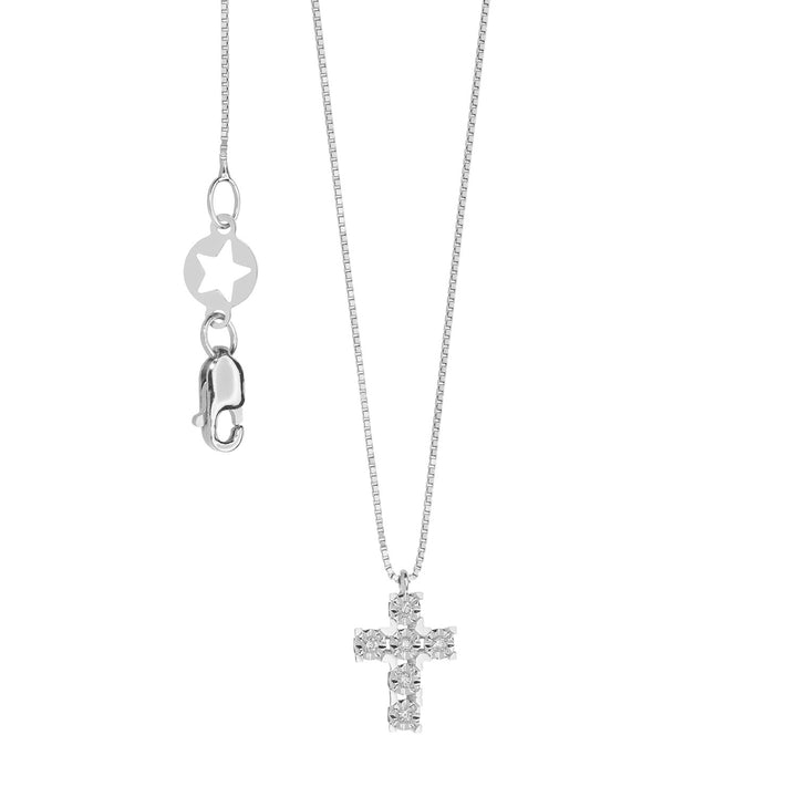 Náhrdelník Comete Gold and Diamond Cross GLB1555