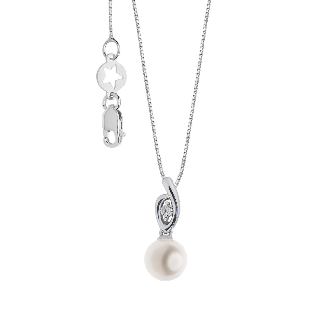 Comete Collana Perla in Oro 750‰ e Diamanti bianchi GLP633