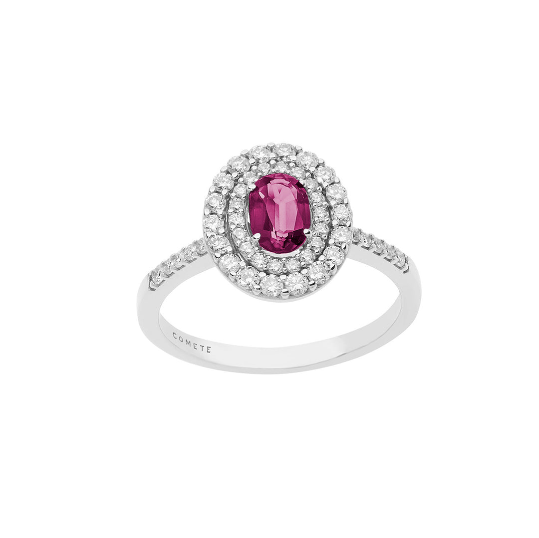 Comete Ring in Gold, Diamonds and Oval Ruby ANB2418