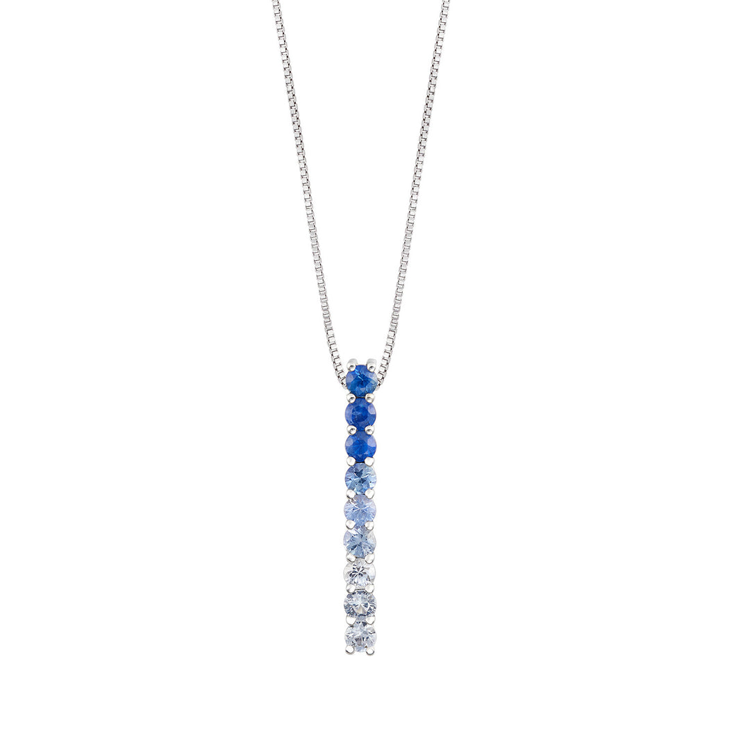 Comete-ketting van 750‰ goud. Gedegradeerde saffieren GLB1666