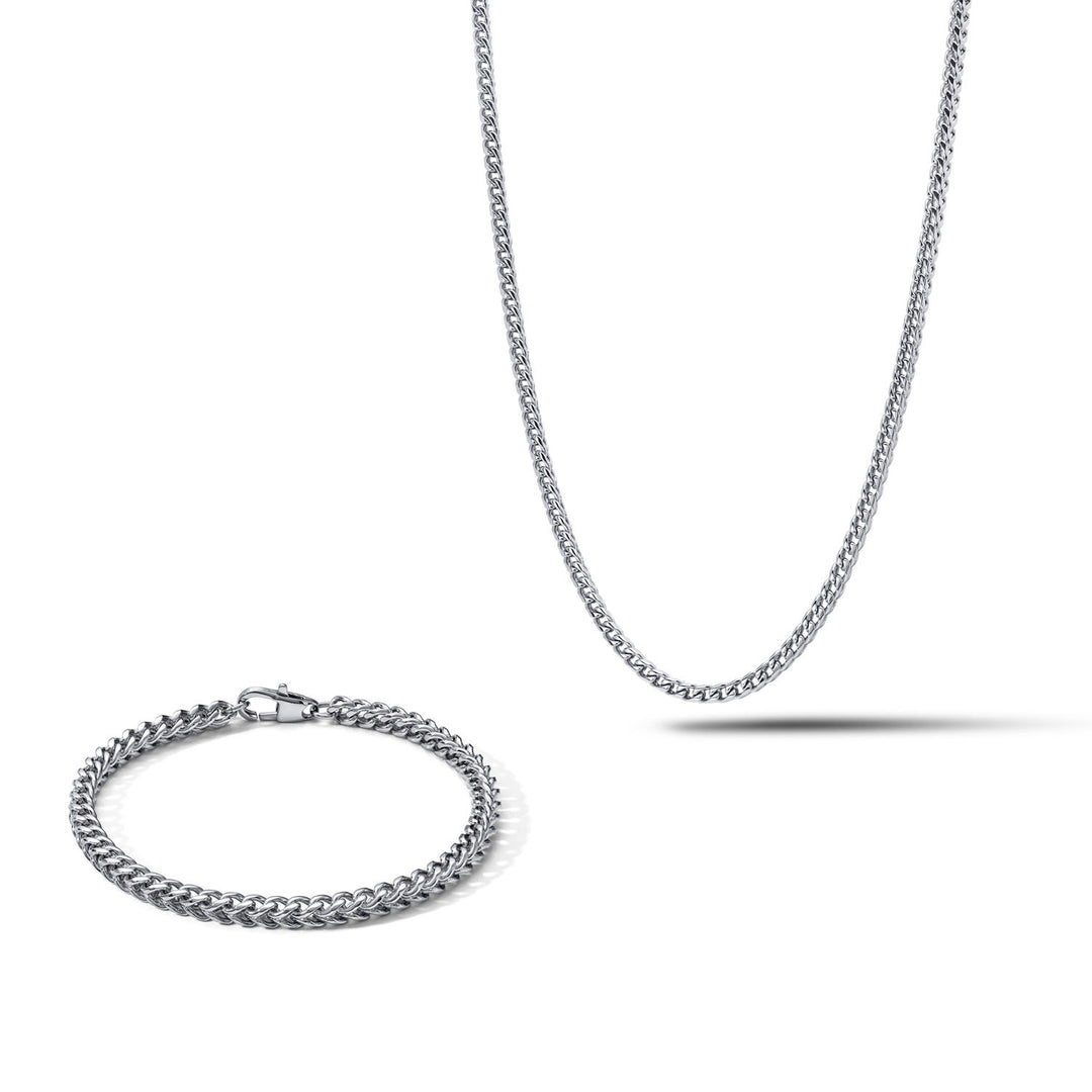 Comete Collana e Bracciale Chain in acciaio lucido KIT7061025