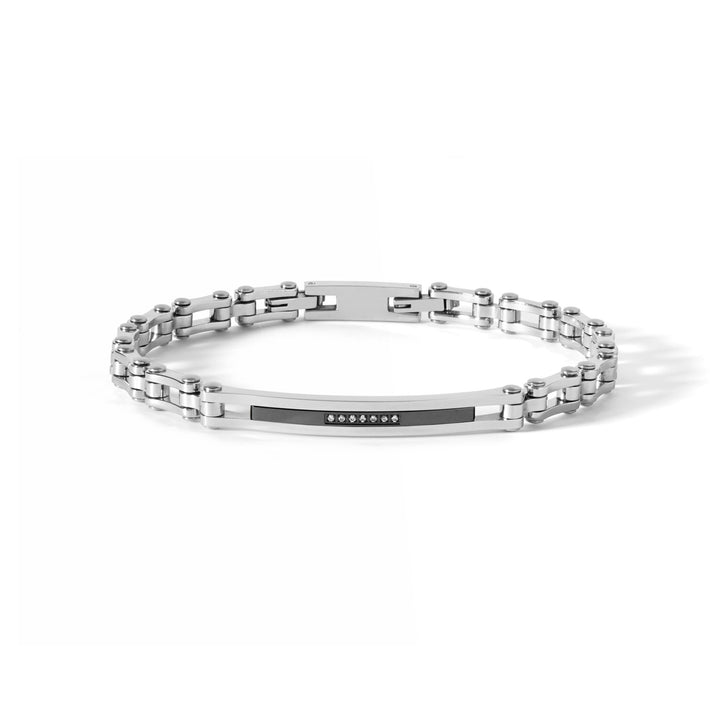 Comete Bracciale in Acciaio Pvd nero e Zirconi UBR662N