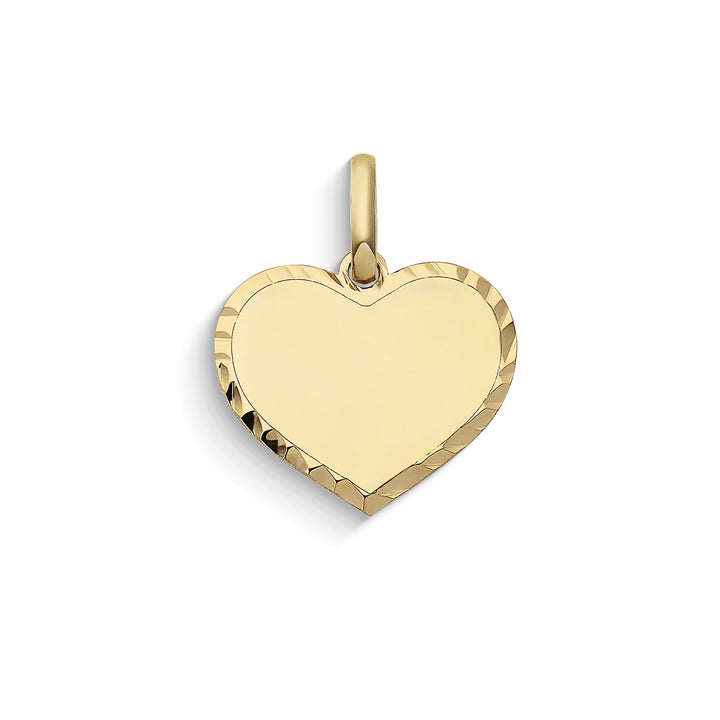 Comete Customizable hjertevedhæng i 375‰ gult guld KCOB002