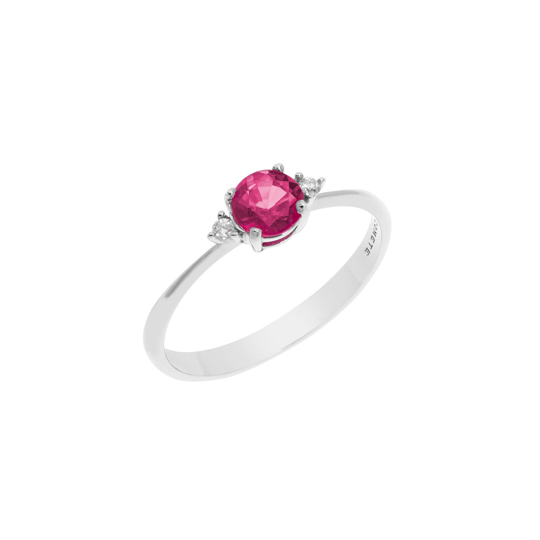 Comete Ring i guld, diamanter og rund rubin ANB2484