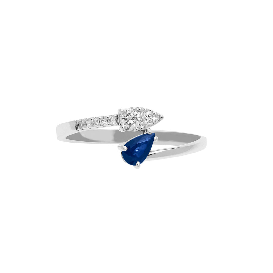 Comete Anello in Oro Diamanti e Zaffiro Goccia ANB2631