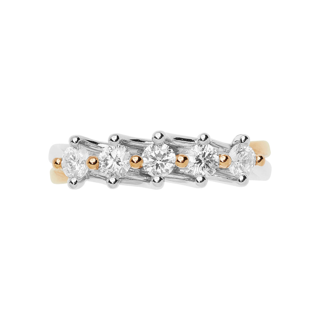 Comete Ring i pink og hvidguld med diamanter ANB2659