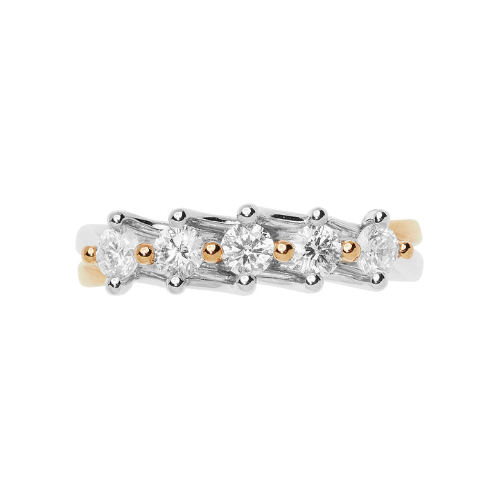 Sortija Comete en oro rosa y blanco con diamantes ANB2660