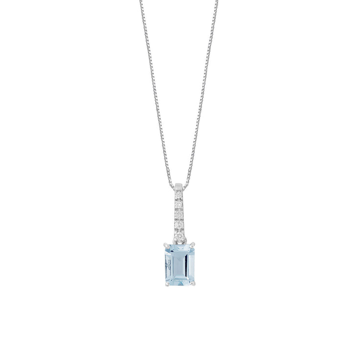 Comete Octagonal Aquamarine-kjede i gull og diamanter GLQ318