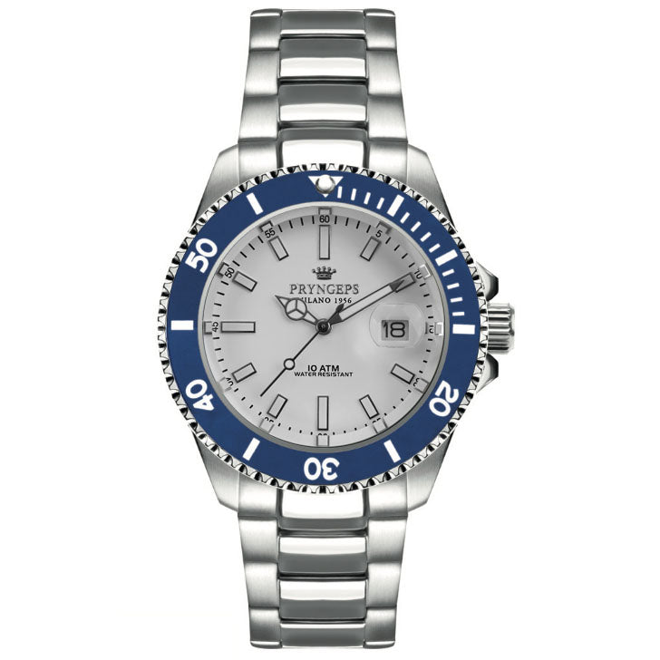 Pryngeps montre méditerranéenne professionnelle 42 mm bleu quartz acier A1097 B/B (copie)