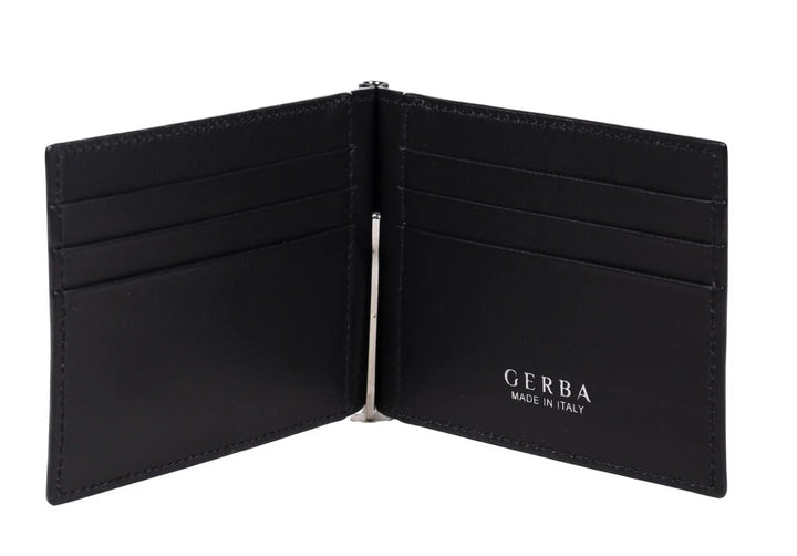 Gerba Euro-Halter aus vollnarbigem Kalbsleder und Gerba-Logo in GB002 SCHWARZ-Silber