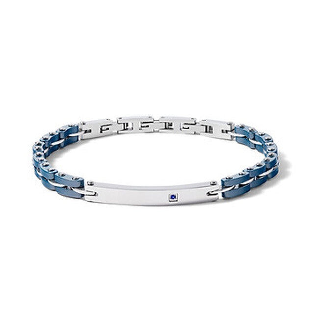 Comete Regalo Divino 키트 스틸 세라믹 브레이슬릿과 블루 사파이어 커프링크스 KITGVZAF