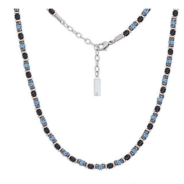 Κιτ κολιέ και βραχιόλι Comets Divine Gift από ατσάλι, αιματίτη, πέτρα λάβας και διαμάντι KITGVSFERE