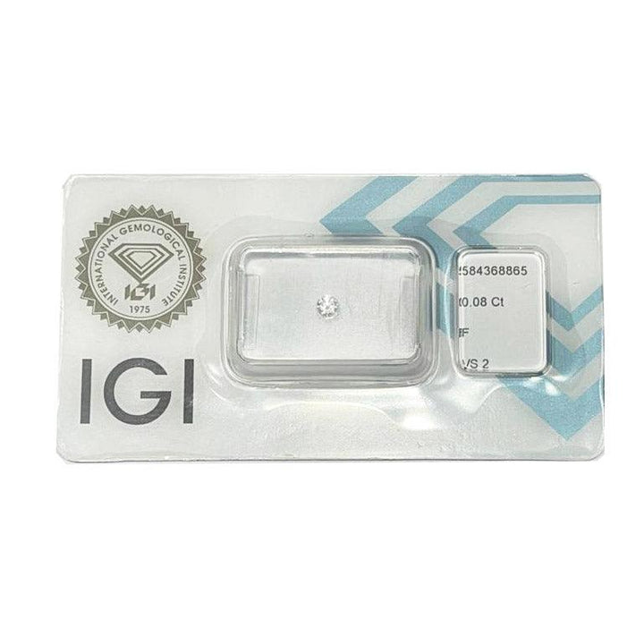 IGI diamante in blister certificato taglio brillante 0,08ct colore F purezza VS 2 - Capodagli 1937