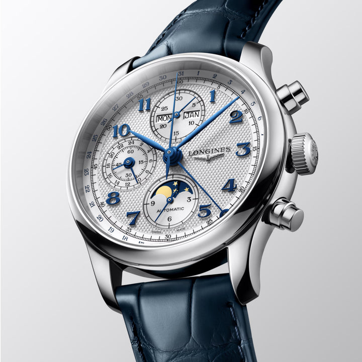 론진 시계 마스터 컬렉션 Chrono Moonphase 41mm 은 오토매틱 스틸 L2.962.4.73.2