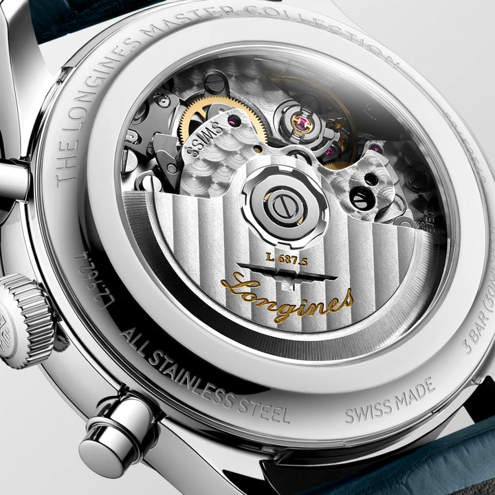 론진 시계 마스터 컬렉션 Chrono Moonphase 41mm 은 오토매틱 스틸 L2.962.4.73.2