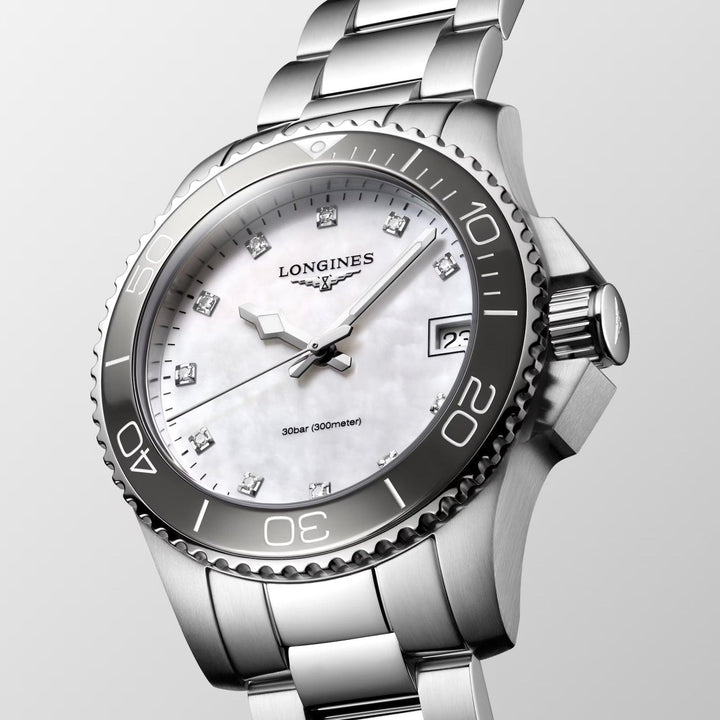 Longines orologio Hydroconquest 32mm madreperla diamanti quarzo acciaio - Capodagli 1937