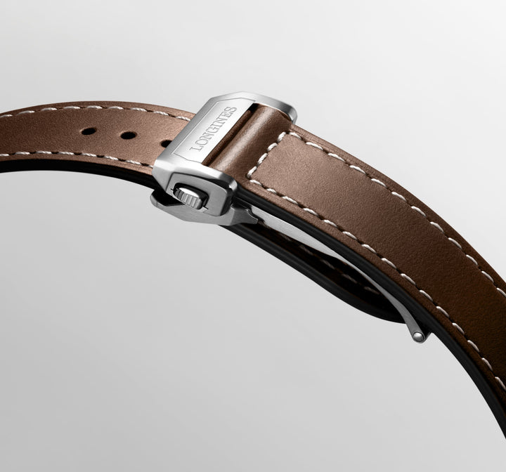 LONGINES WORKSHIP FLYBACK 42mm Automatic Marrone Steel and Rose Gold 18kt L3.821.5.59.2