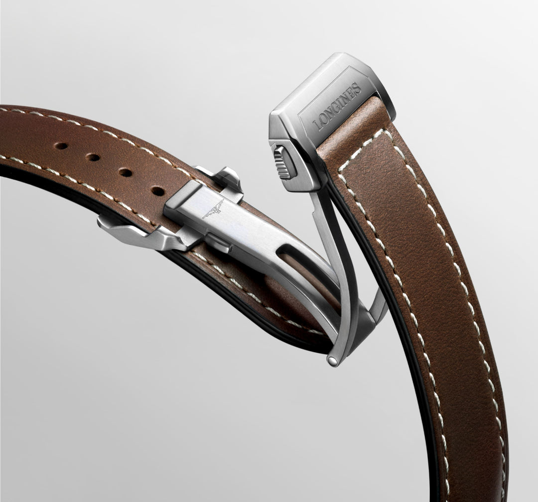 LONGINES WORKSHIP FLYBACK 42mm Automatic Marrone Steel and Rose Gold 18kt L3.821.5.59.2