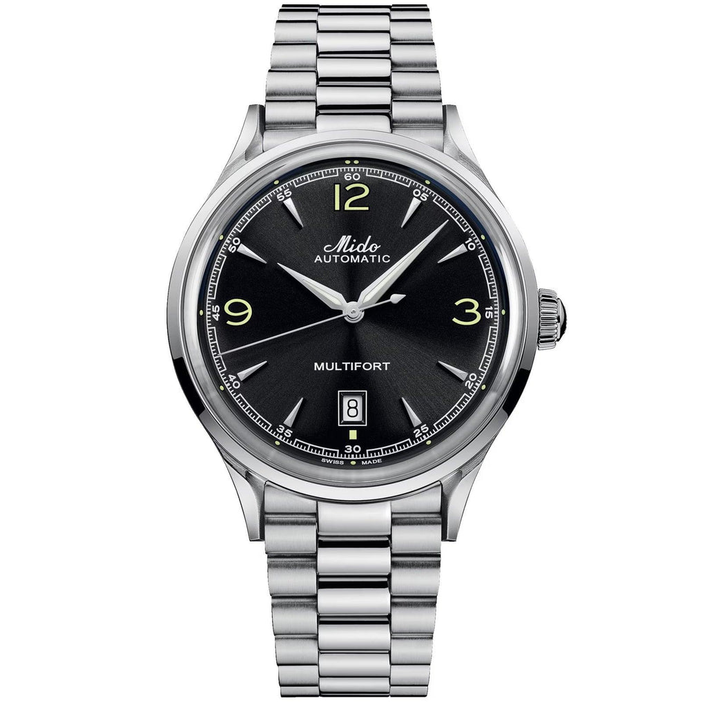 MIDO 自動巻き時計 ブラック ミドー 時計 マルチフォート パワーウィンド 40mm ブラック 自動巻き
